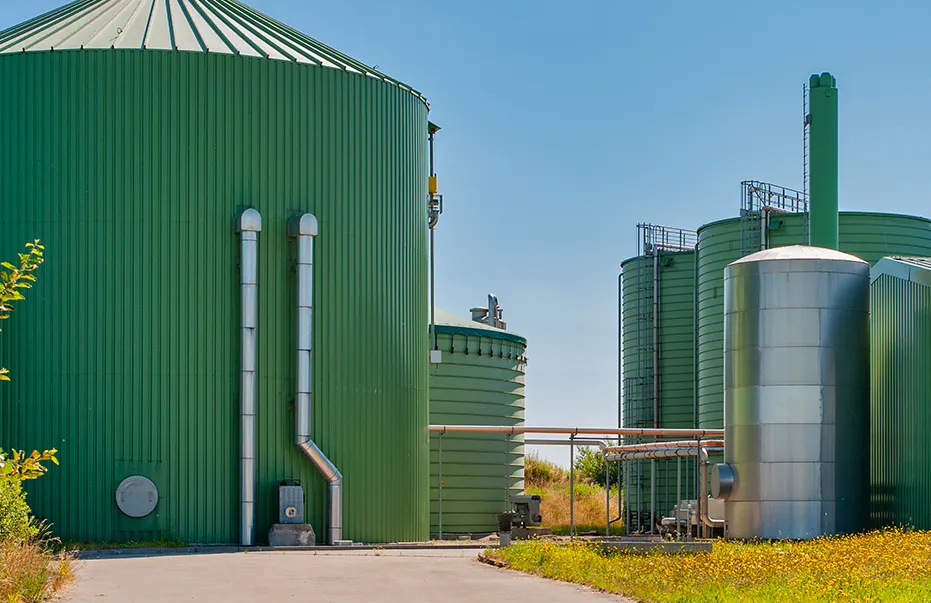 Biogas production silos