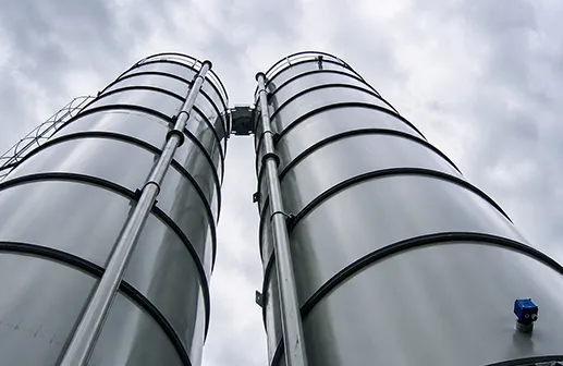 Concrete batching plants and silos