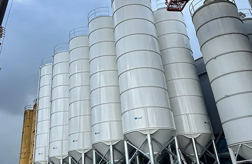 Silos for powdered cement
